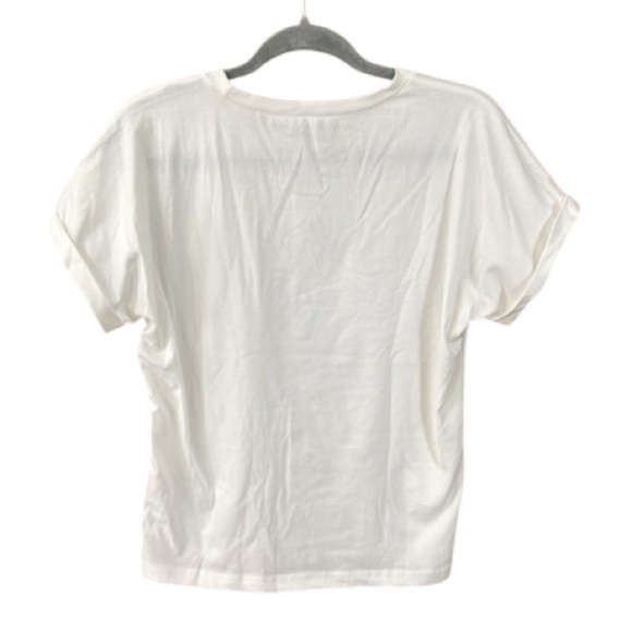 Denim Star Patch Tee with Rhinestones and frayed edges on graphic NWOT Medium - Picture 9 of 11